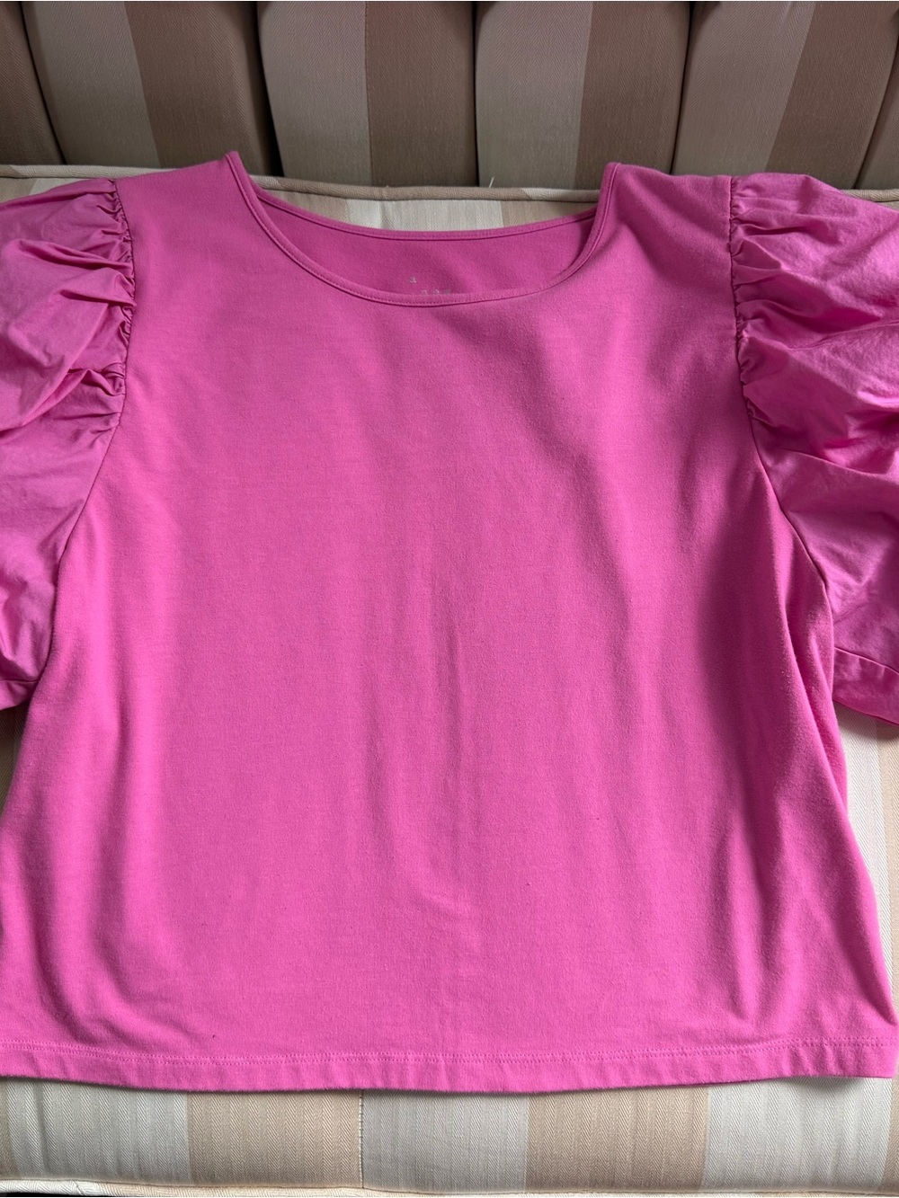 a new day Hot Pink Puff-Sleeve Crop Top - Picture 6 of 8